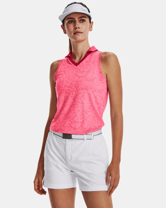 Polo sans manches UA Playoff Wild Fields pour femme, Pink, pdpMainDesktop image number 0